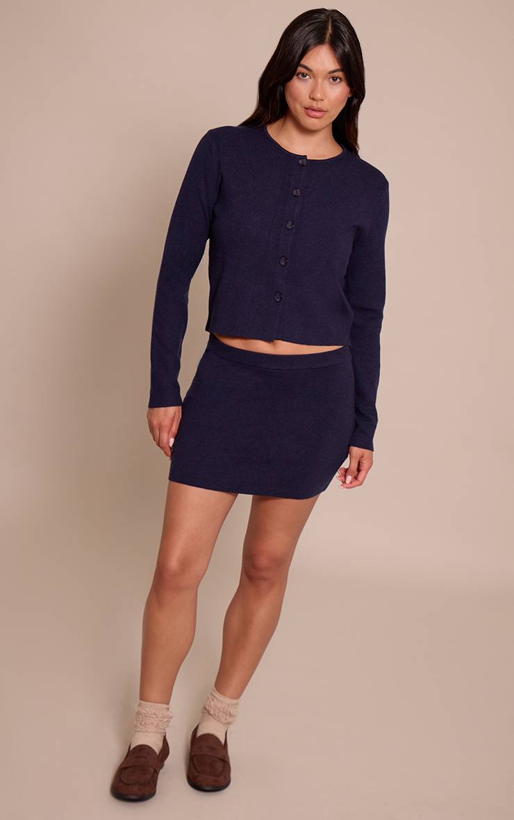 Bleu Marine Jupe En Maille Compacte