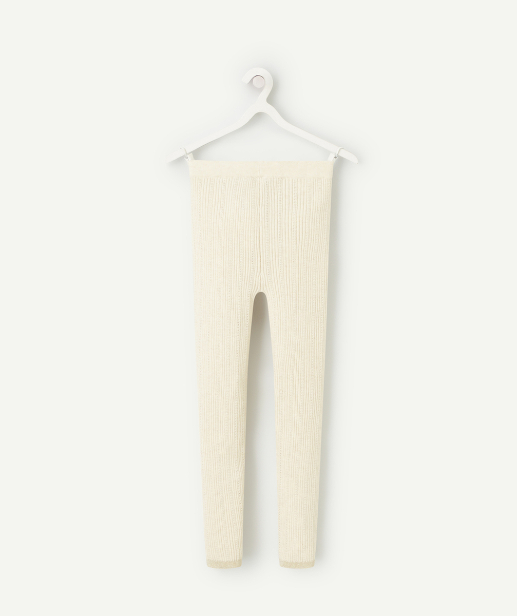 LEGGING FILLE EN COTON BIOLOGIQUE ÉCRU