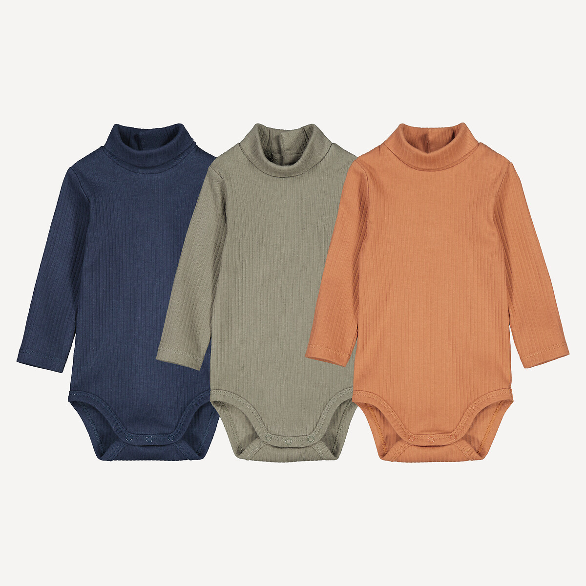 COLEÇÃO LA REDOUTE<br>Conjunto de 3 bodies com gola alta