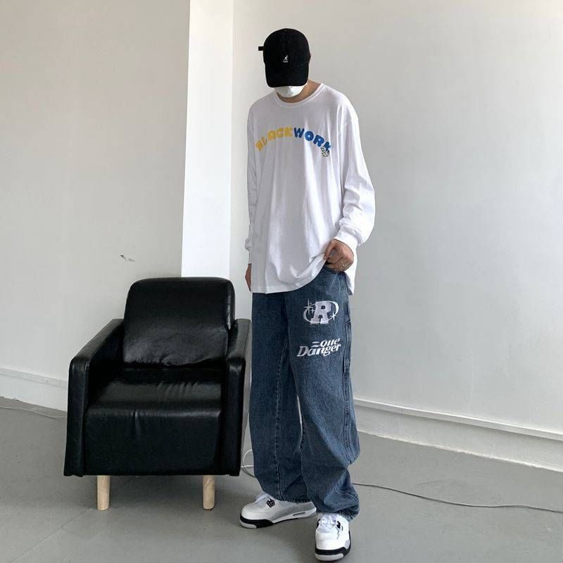 GRAYCIOUS - Baggy jeans met geborduurde letters