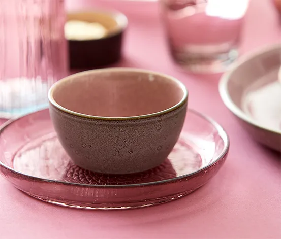 2 Bitz Glasteller »Kusintha«, 18 cm, rosé