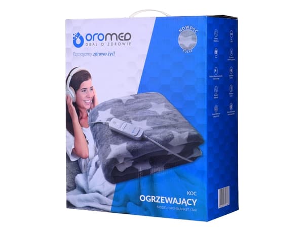 Oromed Stort fleece varmeteppe 130x180 cm med stjerner