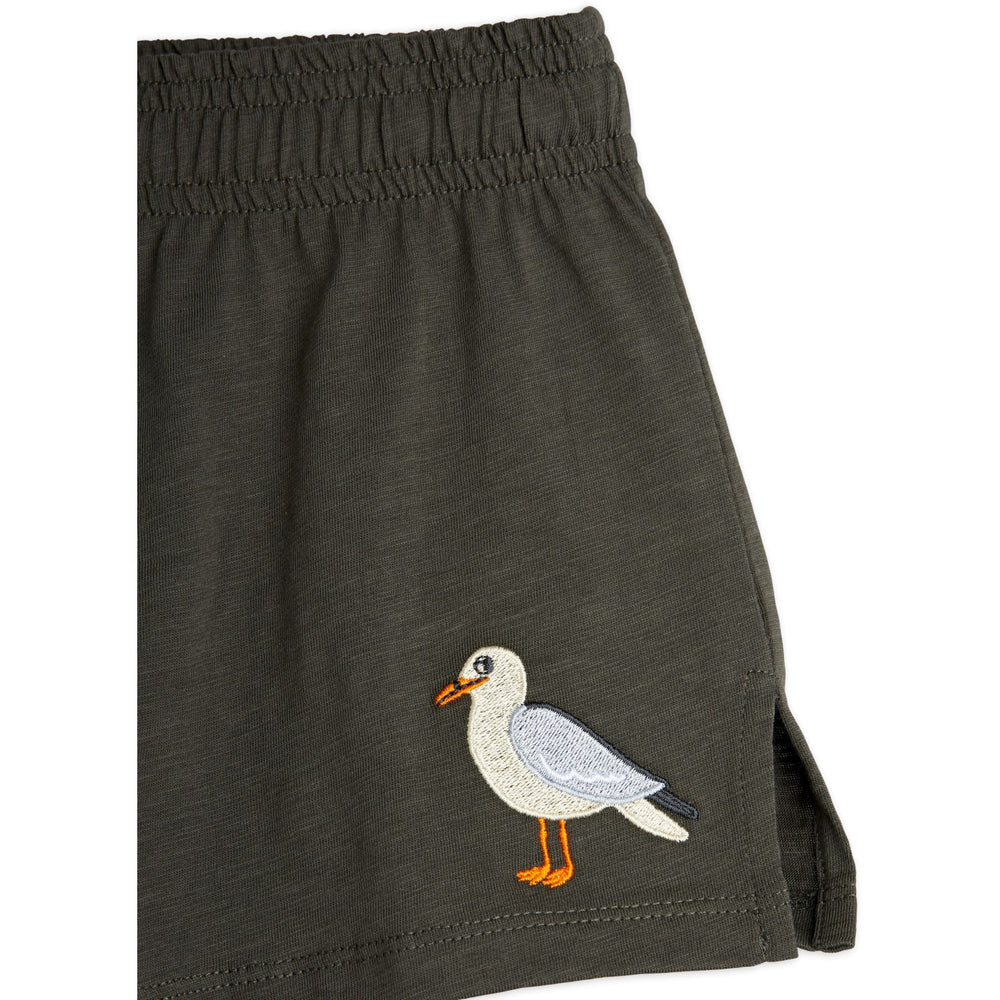 Køb Mini Rodini Black Seagull Embroidery Shorts