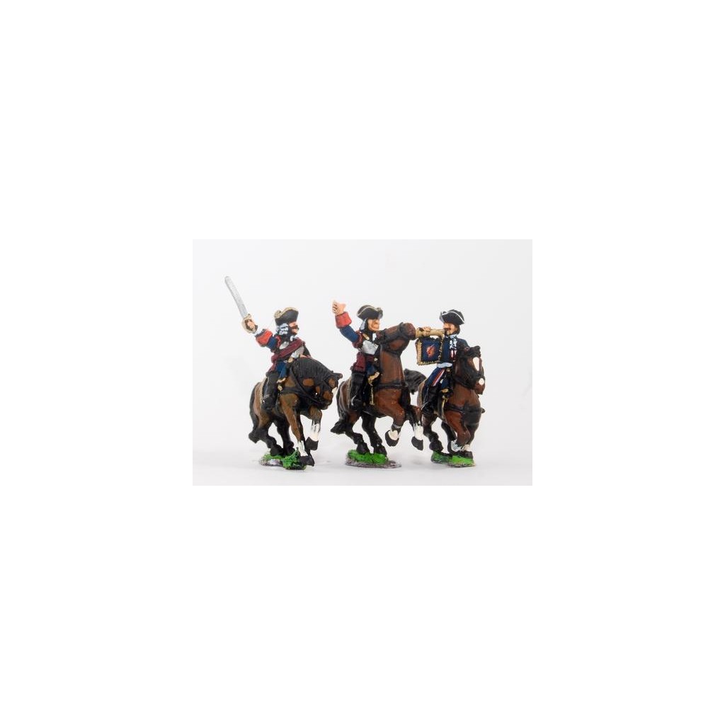 European Armies: Command: Cuirassier Officer, Standard Bearer & Trumpeter in Tricorne