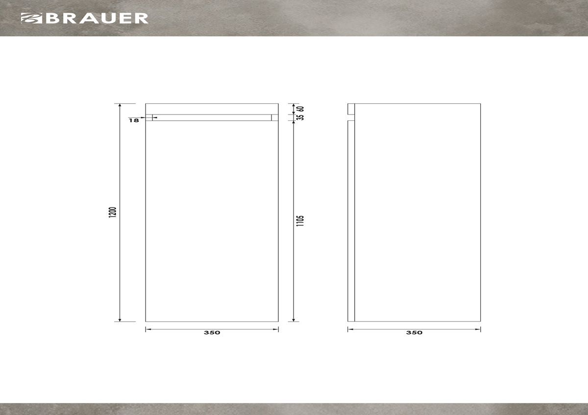 Brauer Joy kolomkast 120cm linksdraaiend mokka mat