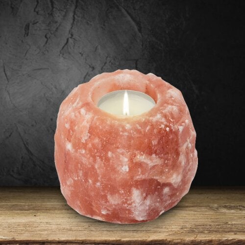 Himalaya Salt Dreams waxinelichthouder Rock oranje D 10 H 9 cm