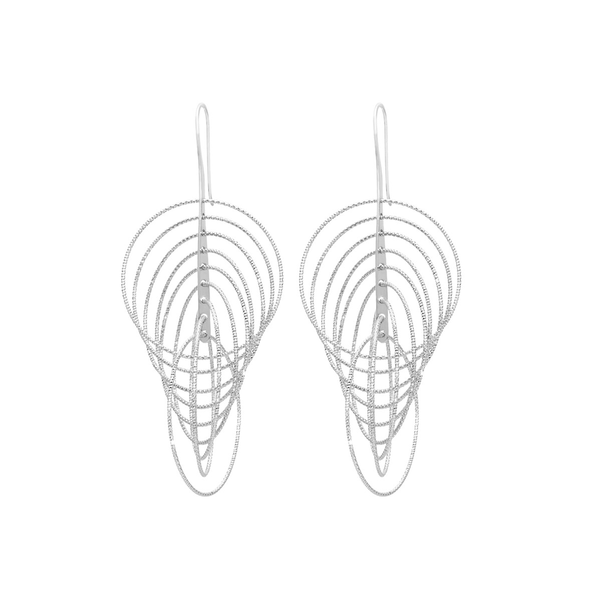 Boucles D'oreilles Argent Rhodié Spirales