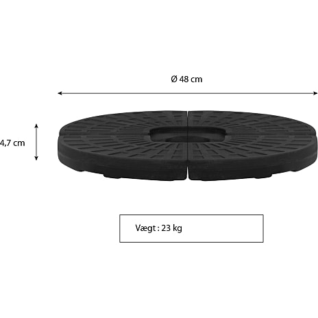 Velas 1 stk. plastfod med betonfyld - 23kg
