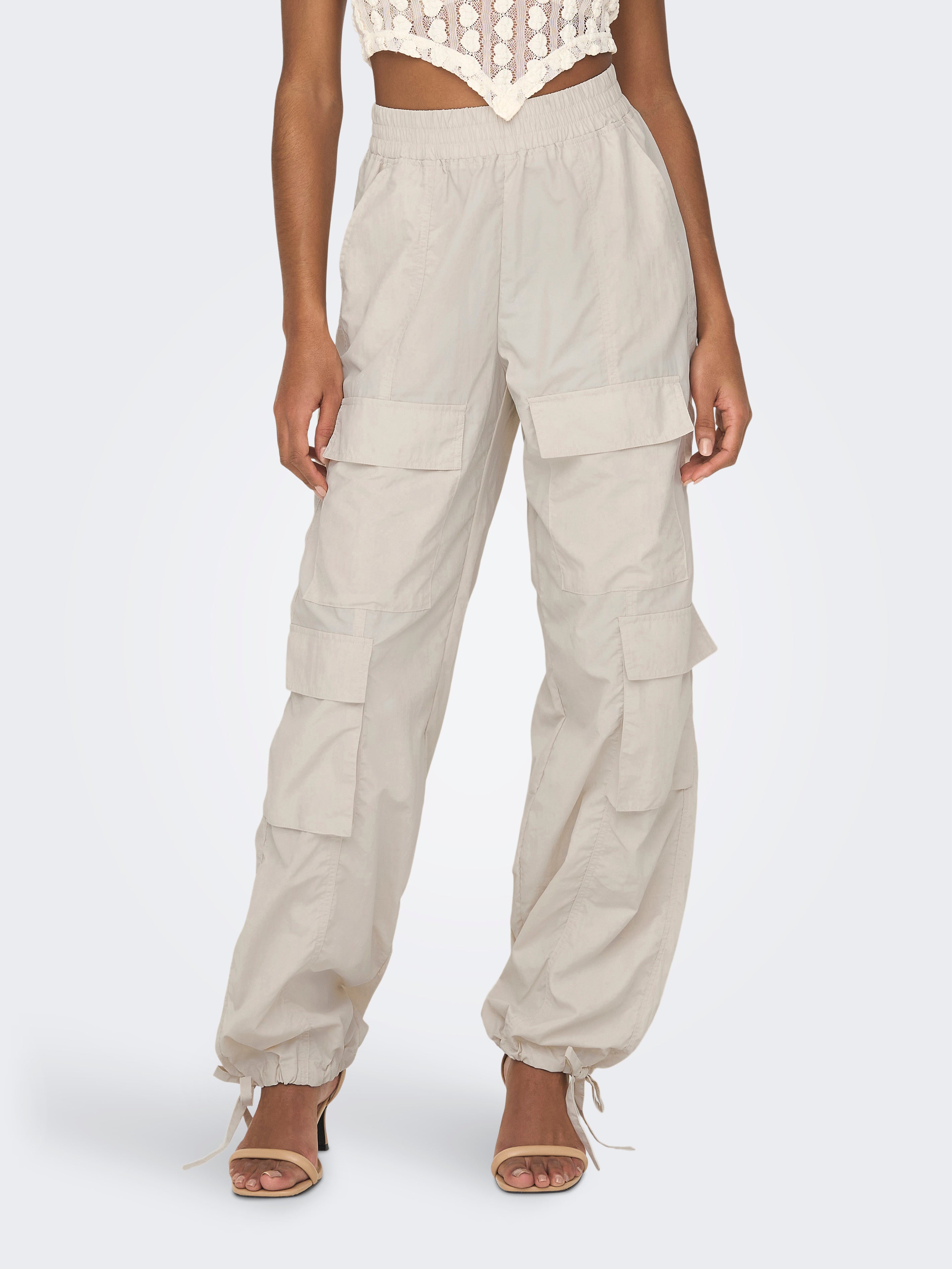 NEOENIELCA Mittlere Taille Gerade geschnitten Cargo-Hose Pumice Stone