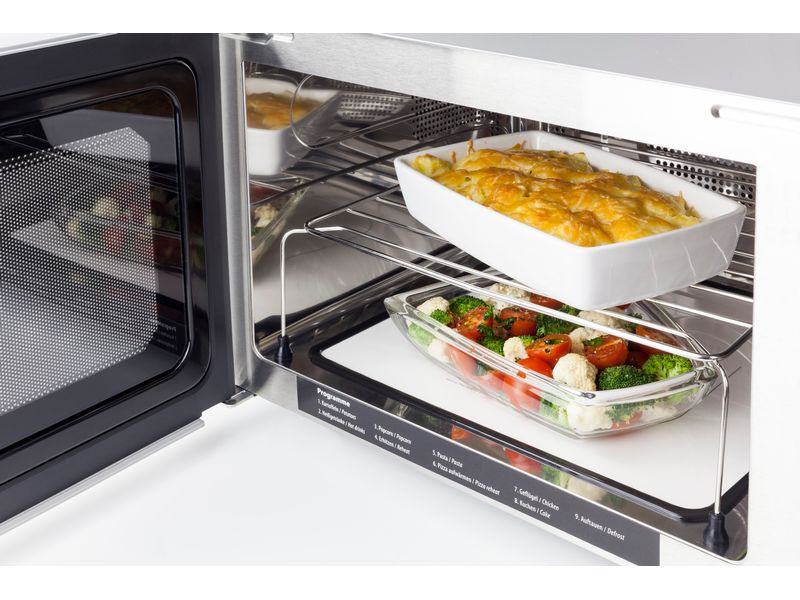 Caso Mikrowelle MCG30 Ceramic Chef Schwarz Design-Mikrowelle mit Heissluft und Grill