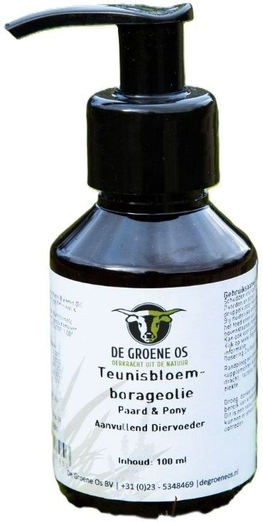 De Groene Os - Teunisbloem-Borageolie - Dierensupplement - 100ml - Plantaardig
