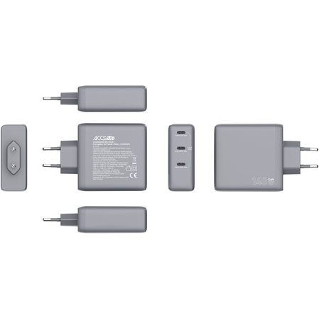 Chargeur et câble d'alimentation PC Accsup CV 140W+CBL USBC BK