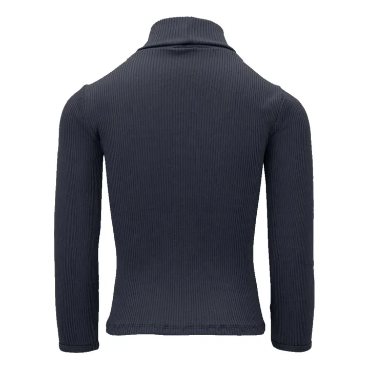 Minimalisma Pull Col Roulé Bui Soie et Coton | Bleu marine