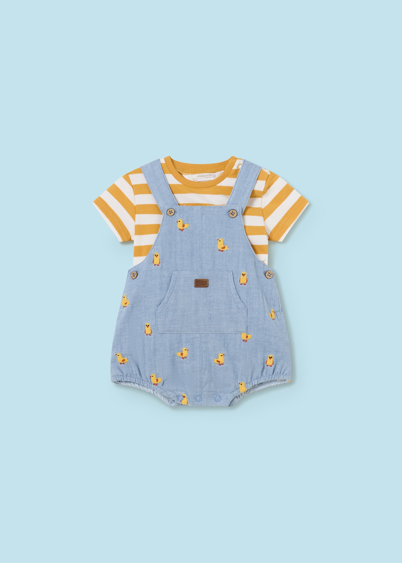 Conjunto de algodão Better Cotton de 2 peças para recém-nascidos, cor milho.