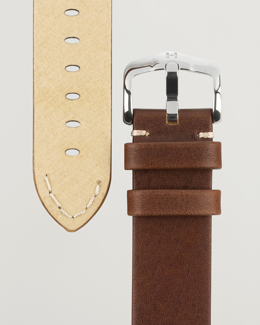HIRSCH Ranger Retro Leather Watch Strap Golden Brown