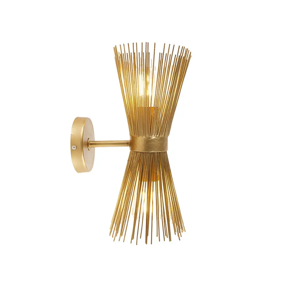 Qazqa wandlampen broom goudkleurig e27