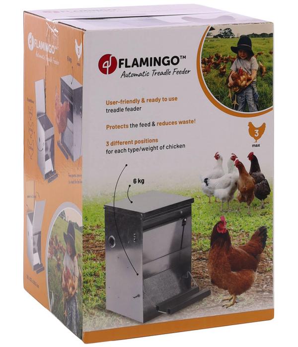 Flamingo Futterautomat Timo mit Trittklappe,