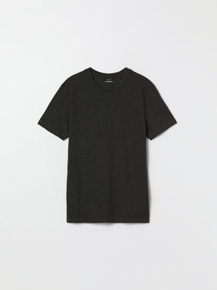 Pacote com 4 camisetas básicas - Cinza Mesclado