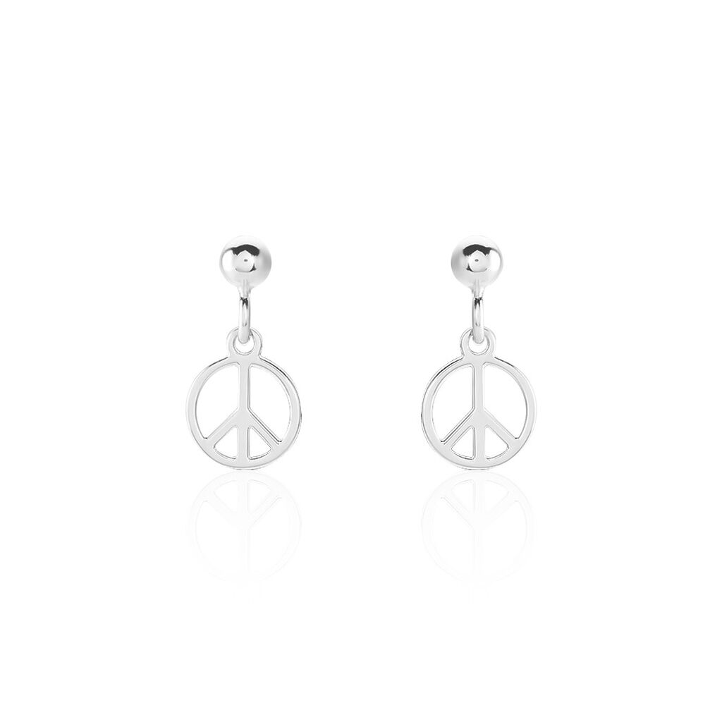 Boucles D'oreilles Pendantes Paz Argent Blanc