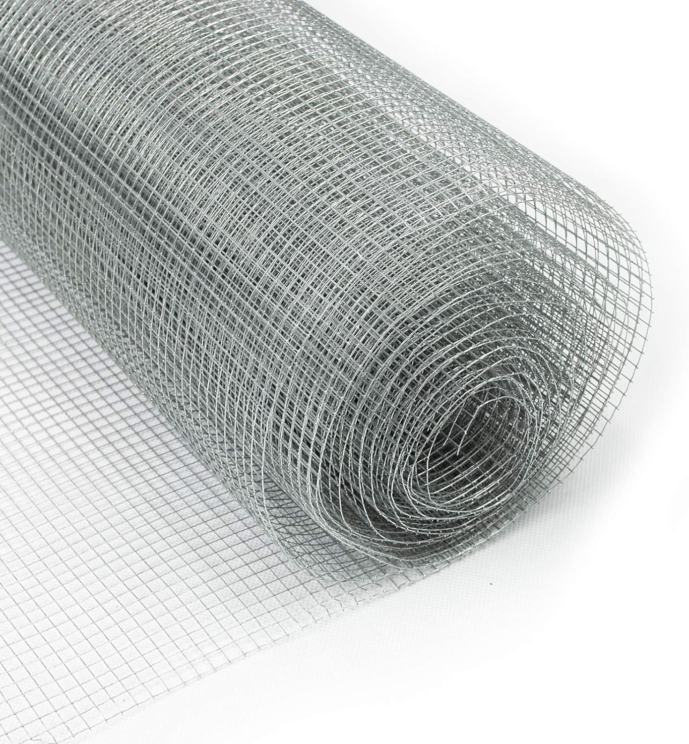 (1x2m) Feinmaschiges Metall Gitter Voliere Drahtgitter Maschendraht Zaun Wühlmaus Schutz für Hochbeet / Garten / Hühnerstall - Silber