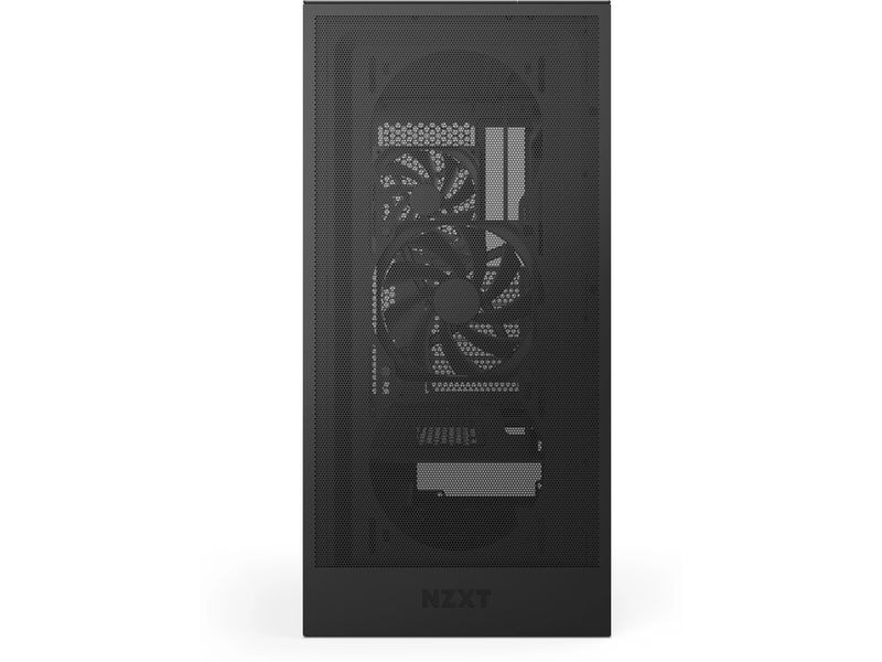 NZXT PC-Gehäuse H5 Flow Schwarz Kompaktes Mid-Tower-Gehäuse mit Seitenfenster