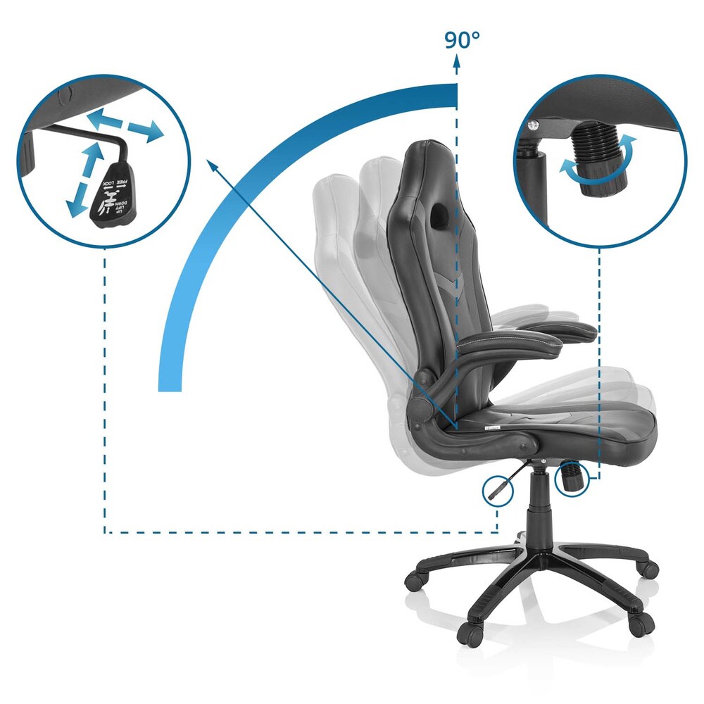 Gamingstuhl GAME SPORT B Kunstleder mit Armlehnen hjh OFFICE