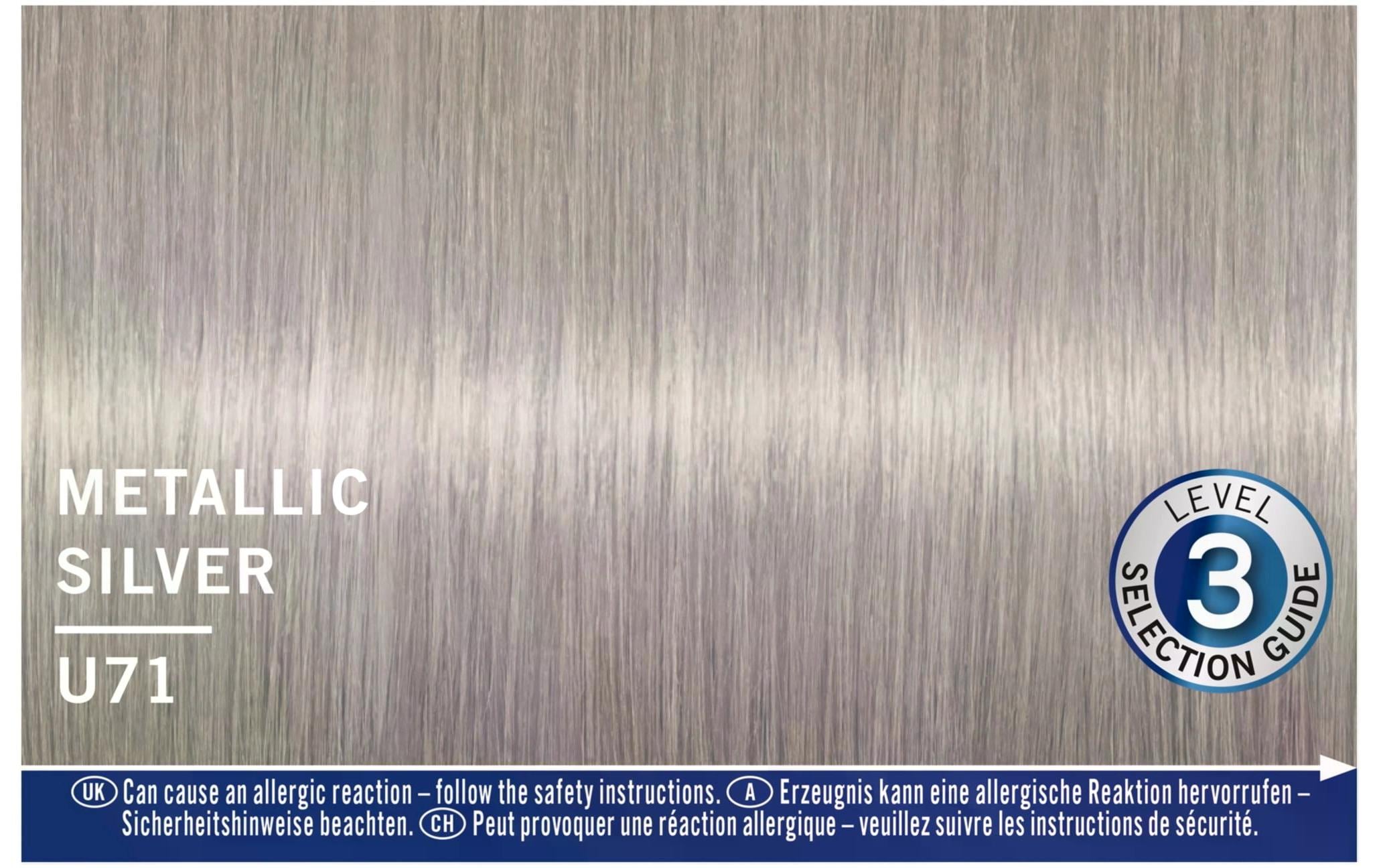 Haarcoloration Urban Metallics U71 Metallic SilverHaarfarbe mit Metall-Glanz-Booster für kühle, schimmernde Töne