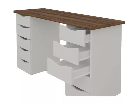 Bureau avec rangement panneaux de fibres blanc SIRIUS