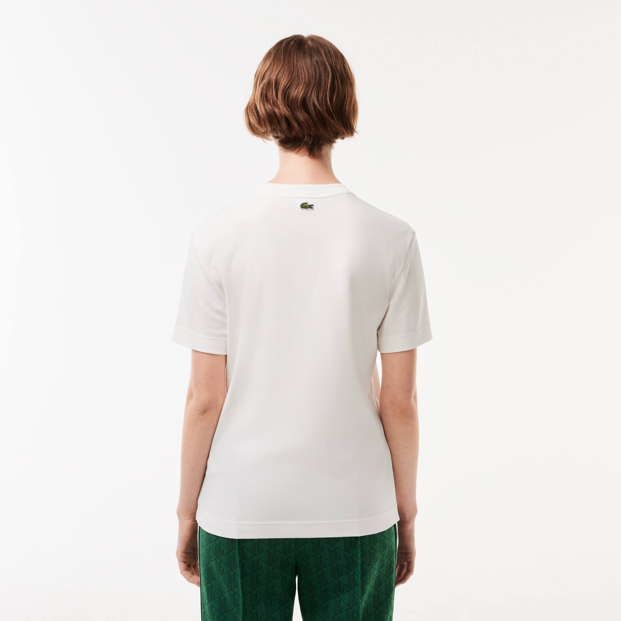 T-Shirt mit strukturiertem Krokodil T-Shirts - Weiss - Lacoste - Damen