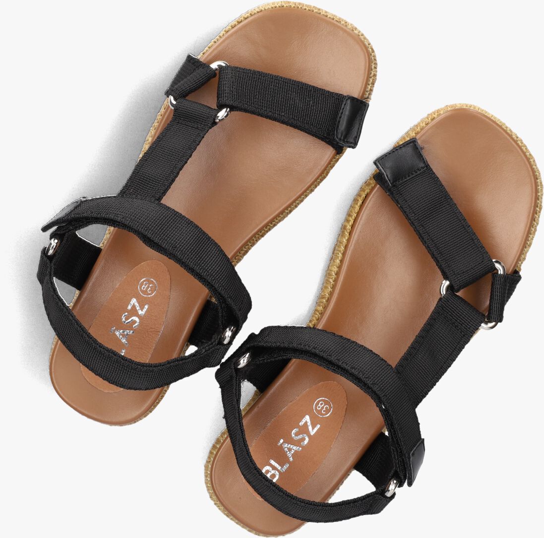 zwarte blasz platte sandalen cls14351