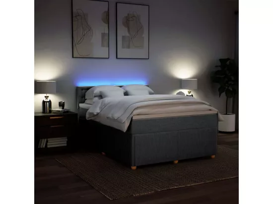 Sommier à lattes de lit avec matelas Gris clair 160x200cm Tissu