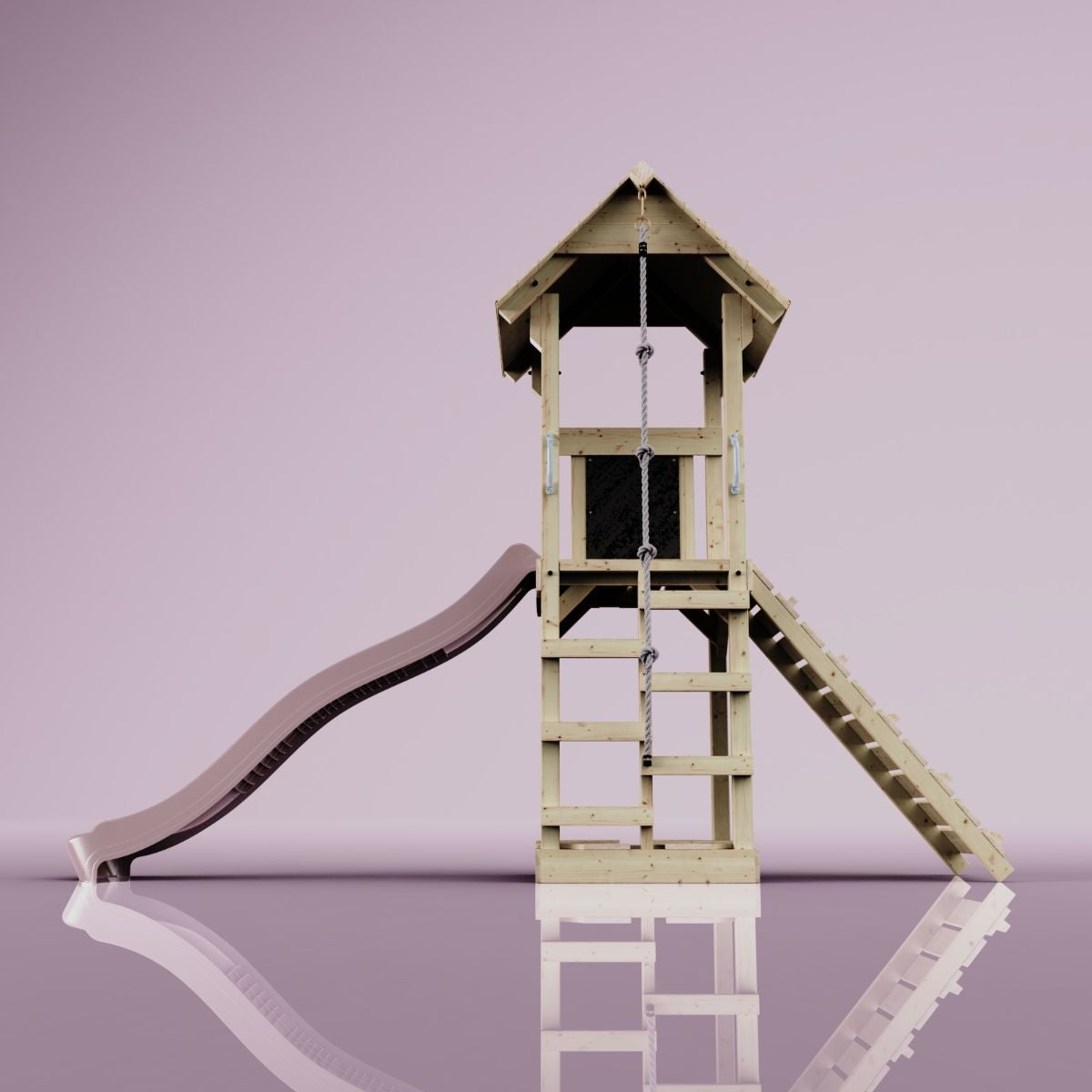 PolarPlay Lillehammer houten speeltoren in roze