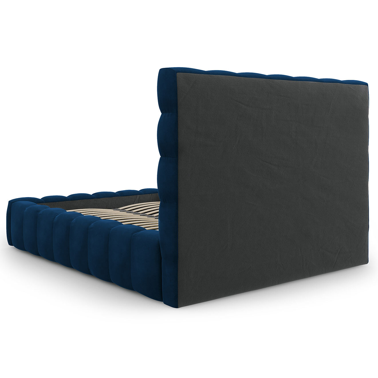Cosmopolitan Design Lit avec coffre de rangement Bali Velours bleu roi - 140x200 cm