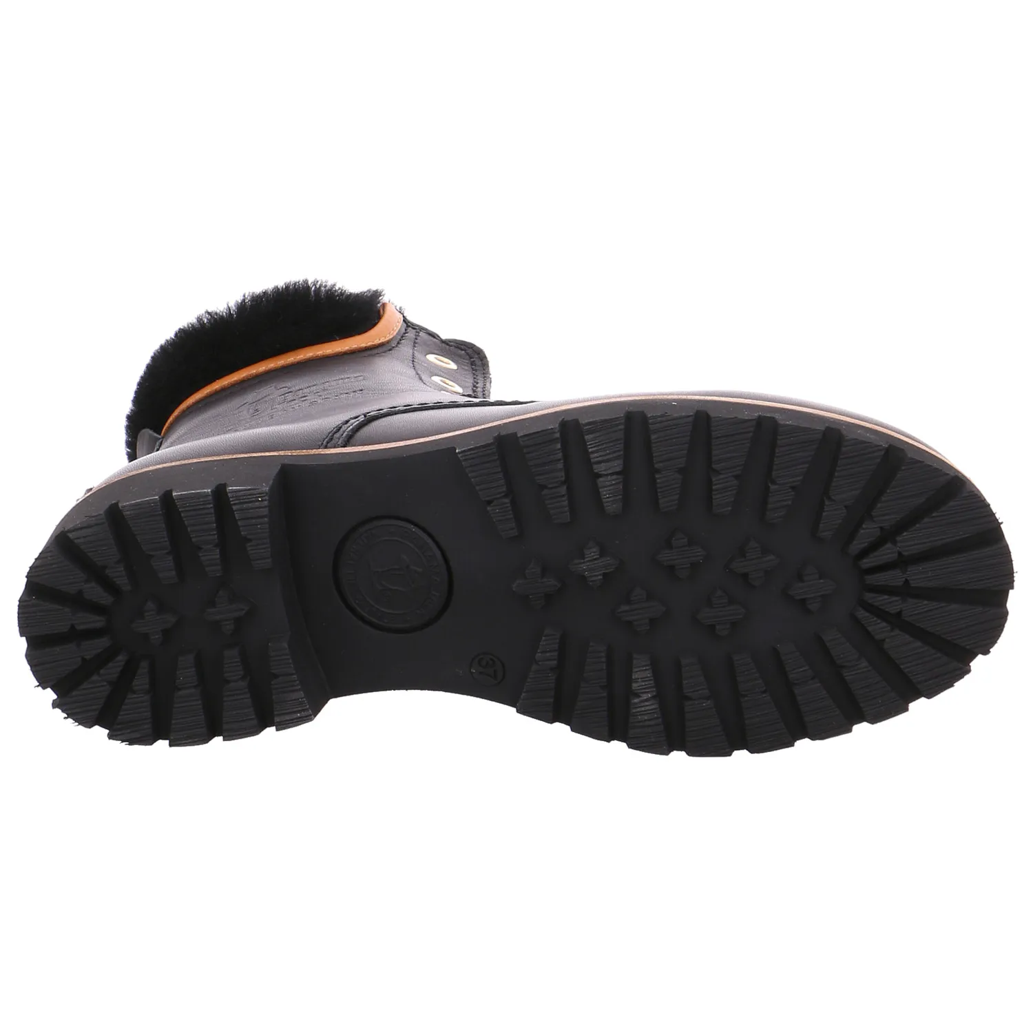 PANAMA JACK Boot Schwarz Leder  mit Lammfellfutter