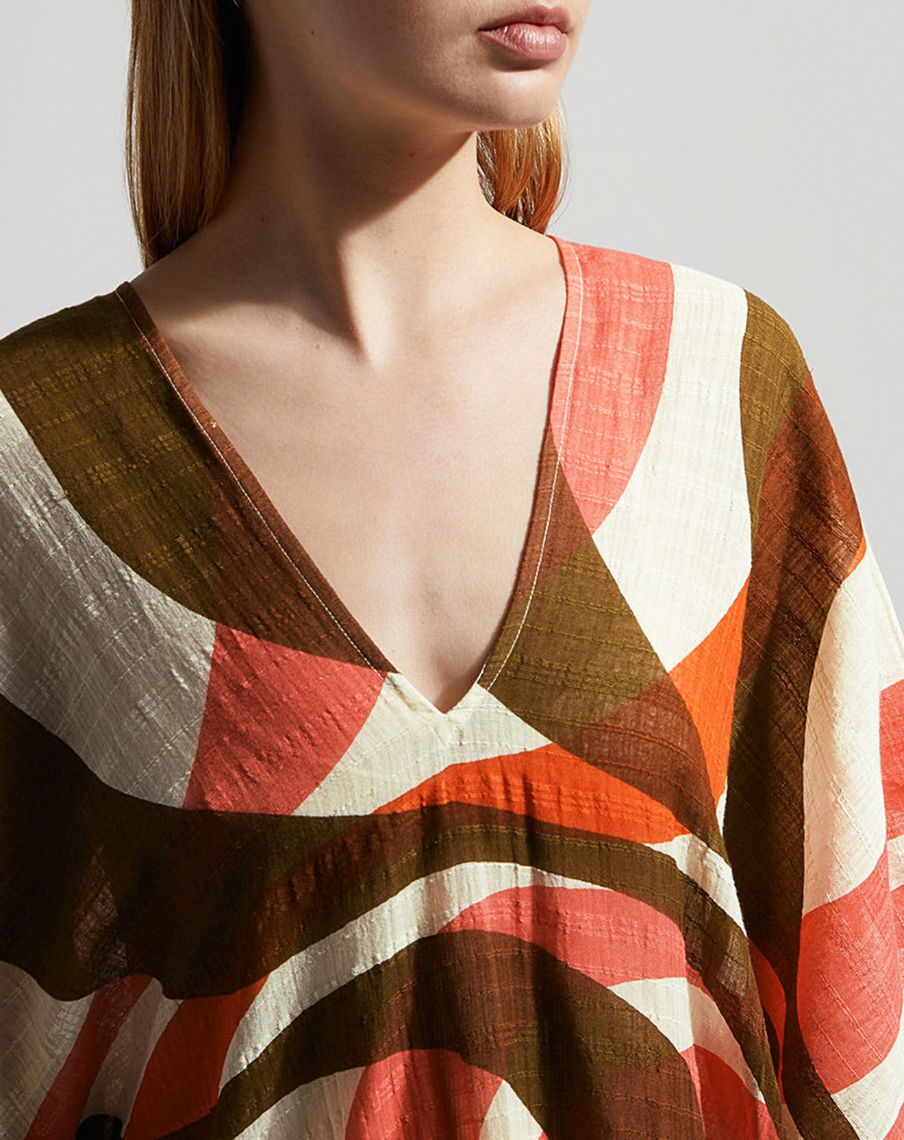 Mapoesie Robe 100% coton bio Elia Mirage orange/bleu