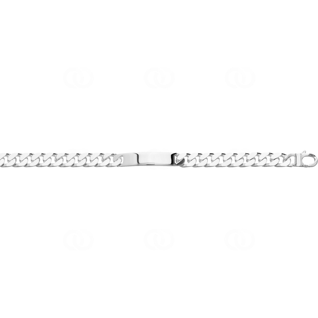 Gravurarmband Panzer 4-seitig 925 Silber rhodiniert 9.0mm