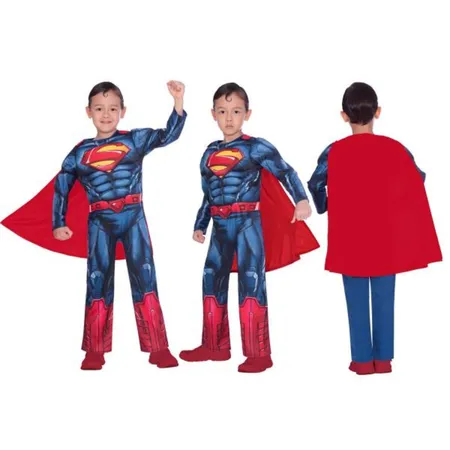 amscan Kinderkostüm Superman Classic Alter 6-8 Jahre, 116 - 128 cm