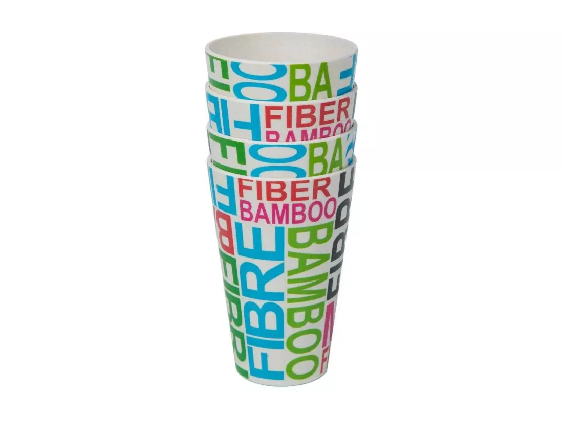 Ensemble carafe et 4 verres en bambou