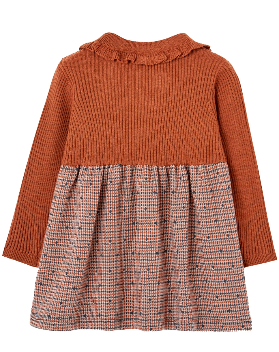 Langarmkleid CHECK in rot
