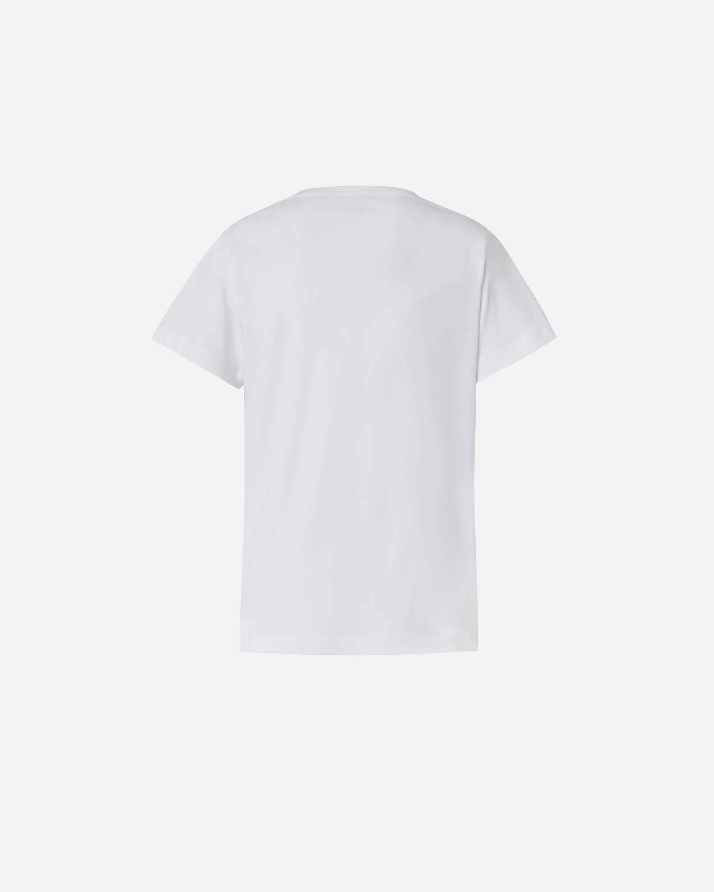 T-shirt col v à logo imprimé | Blanc