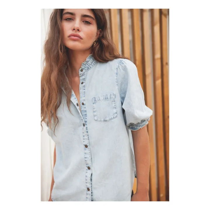 Marlot Paris Blouse Coton Tessa - Collection Femme | Bleu jean
