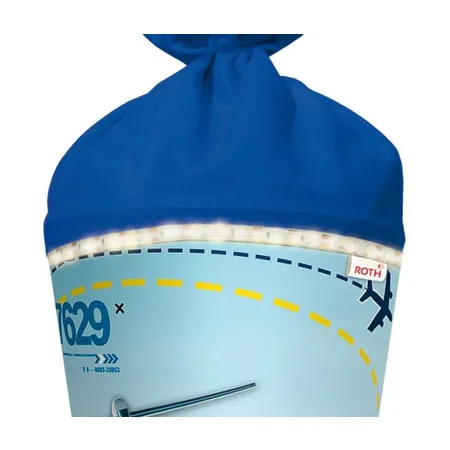 Roth Schultüte Flugzeug 70cm rund, LED Band, Filz