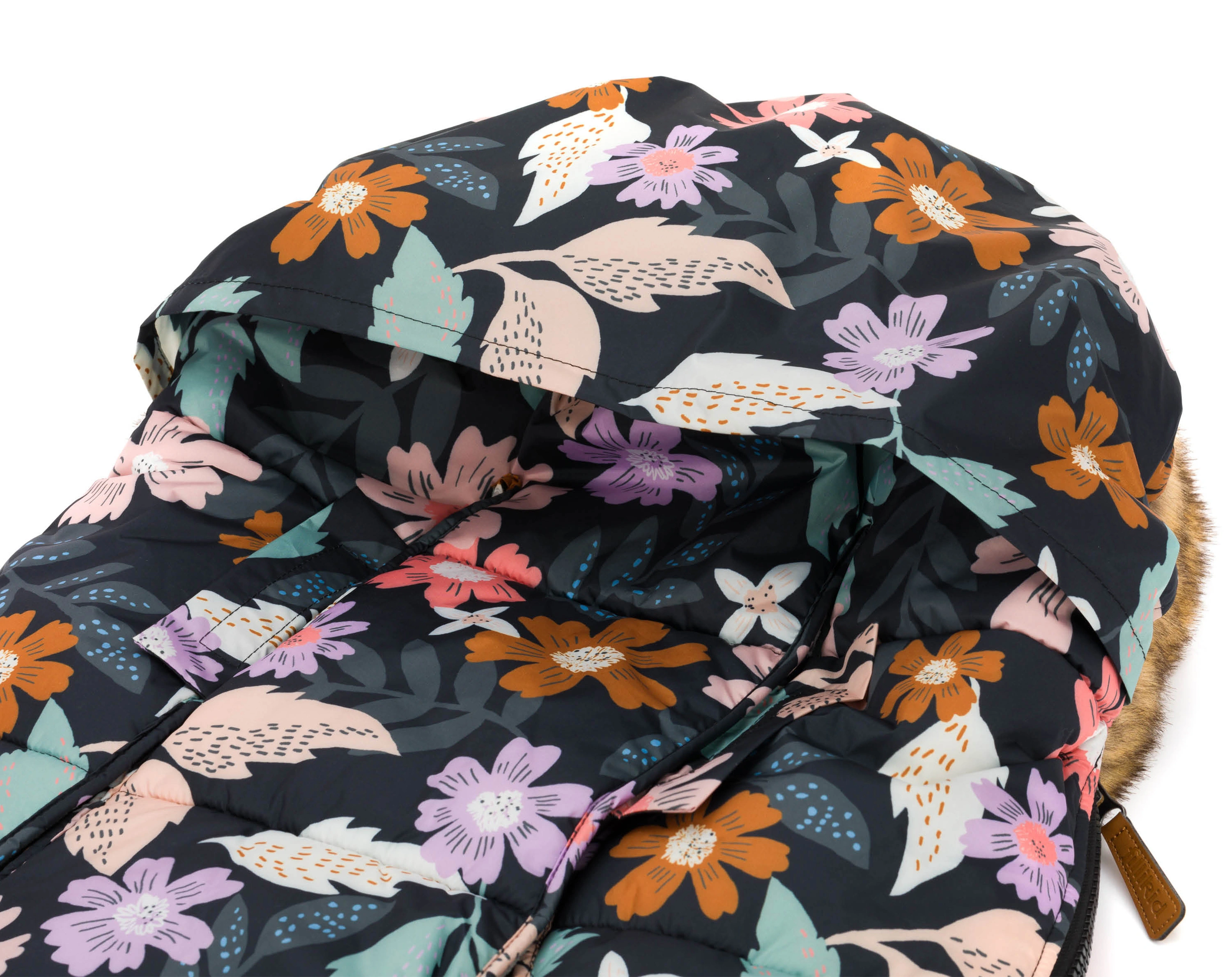 Fußsack MANASLU BLUMEN mit abnehmbaren Kunstfellbesatz in bunt