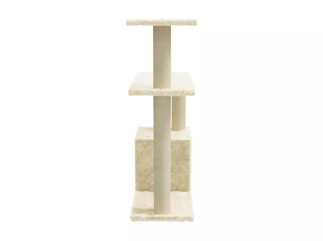 Arbre à chat avec griffoirs en sisal Crème 70 cm