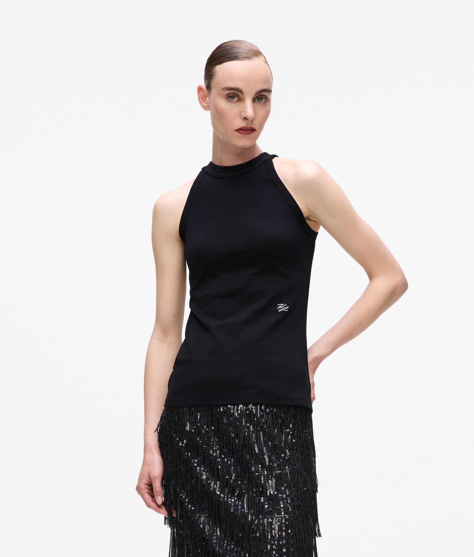 Topje met strass-halternek