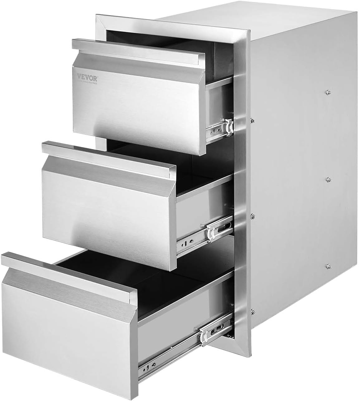 VEVOR 50 x 67cm Kamintür Dreistufig Edelstahl BBQ Tür Vertikal BBQ Island Tür