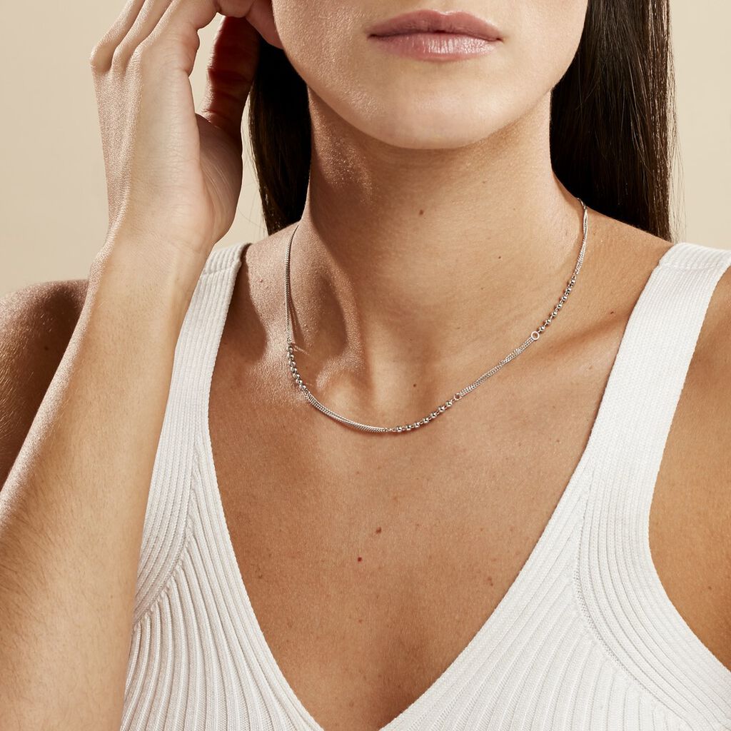 Collier Melodie Argent Blanc