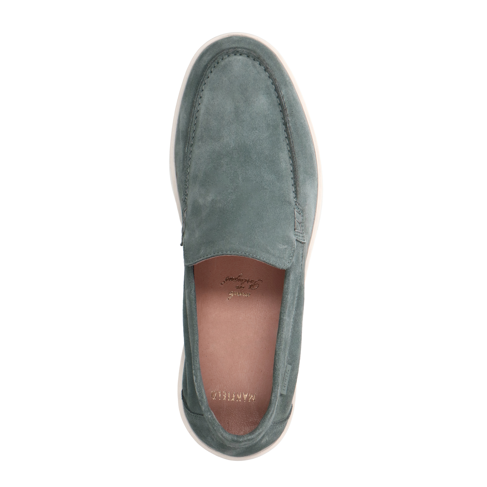Blauwe suède loafers