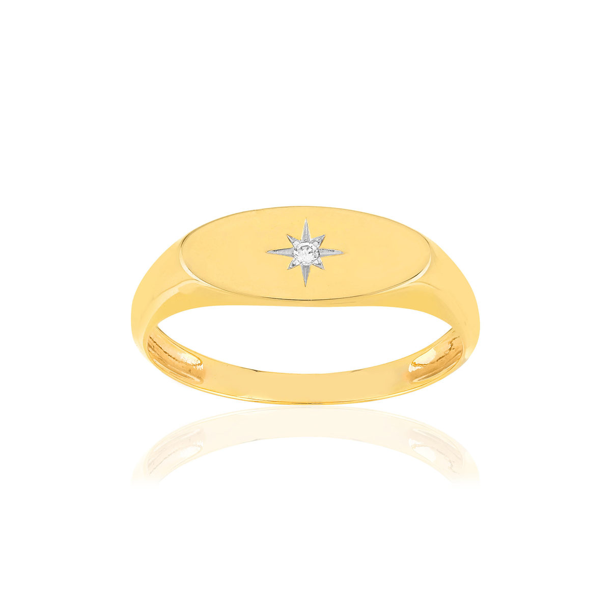 Bague or jaune 375 diamant