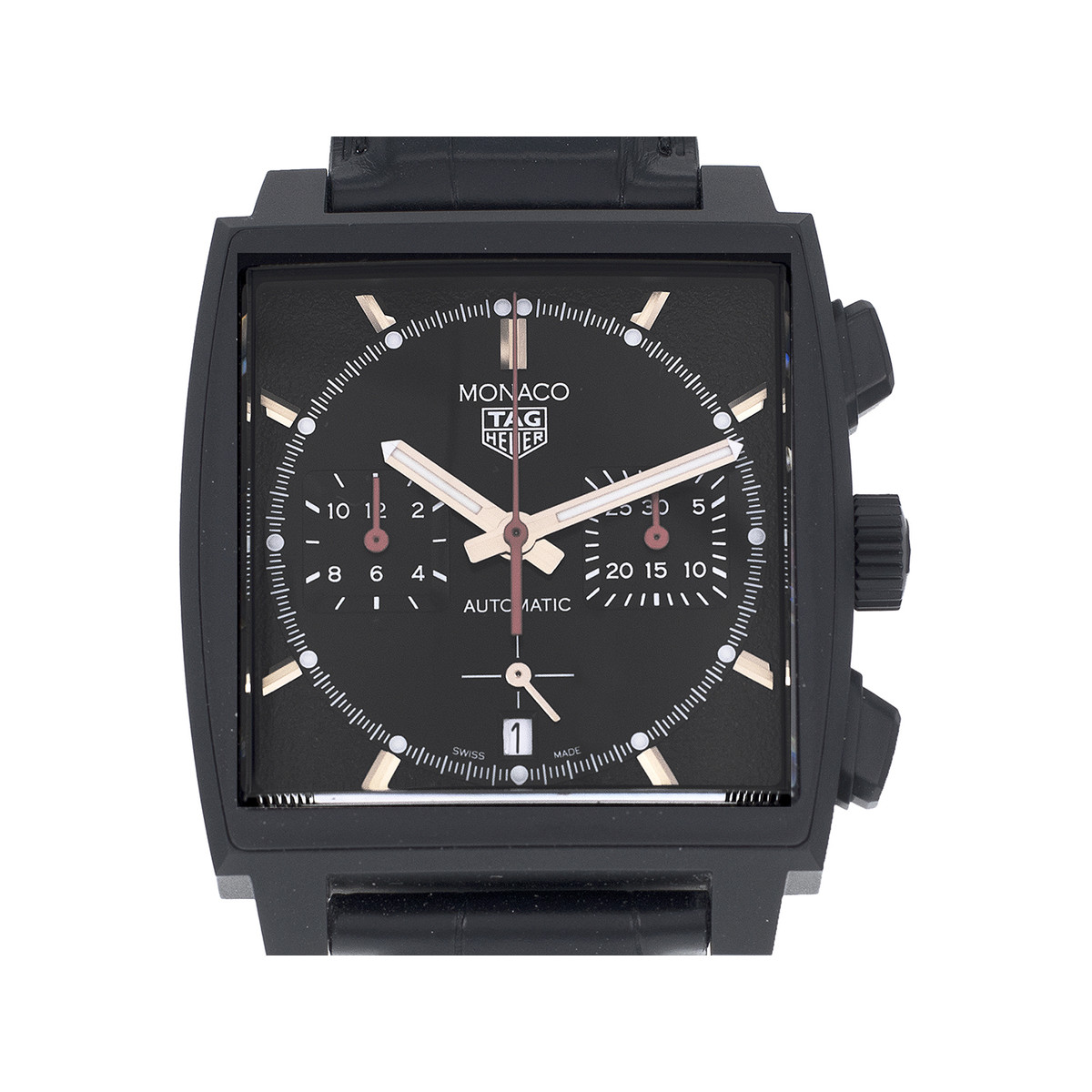 Montre d'occasion TAG Heuer Monaco homme automatique cuir noir